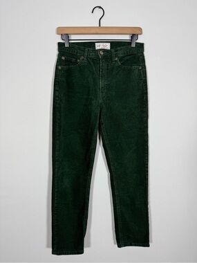 WP149 {GAP} "Vintage Slim High Rise" Green Corduroy Straight Leg Jeans Pants